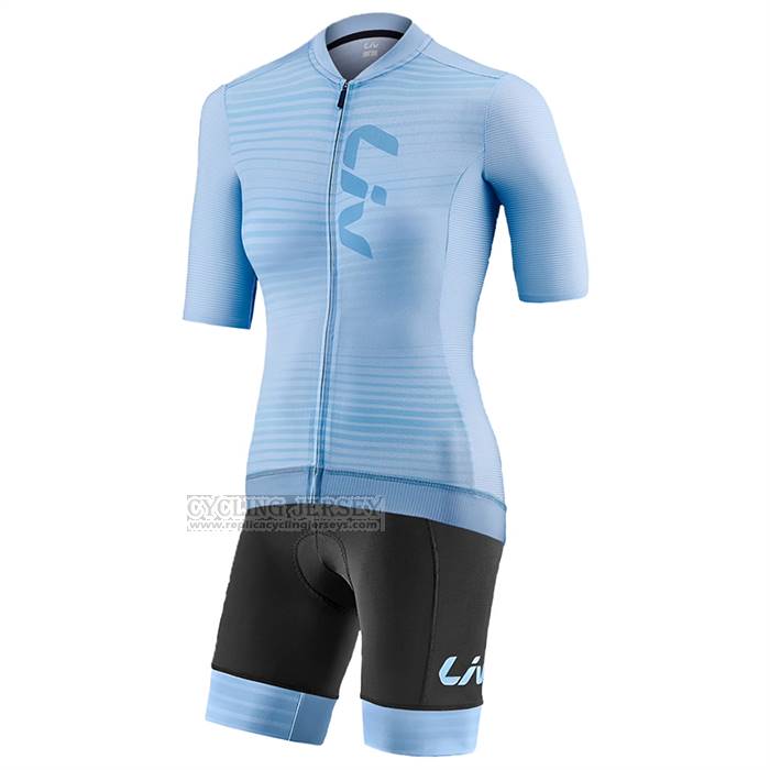 2023 Cycling Jersey Women Liv Light Blue Short Sleeve And bib Short